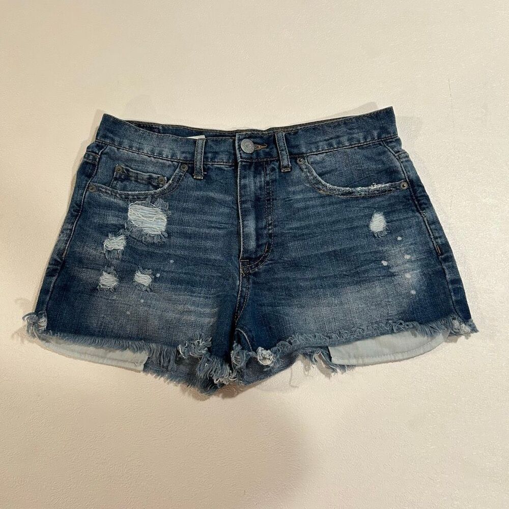 Aéropostale High Waisted Distressed Denim Shorts Women’s 6 Aero Cheeky Cutoff